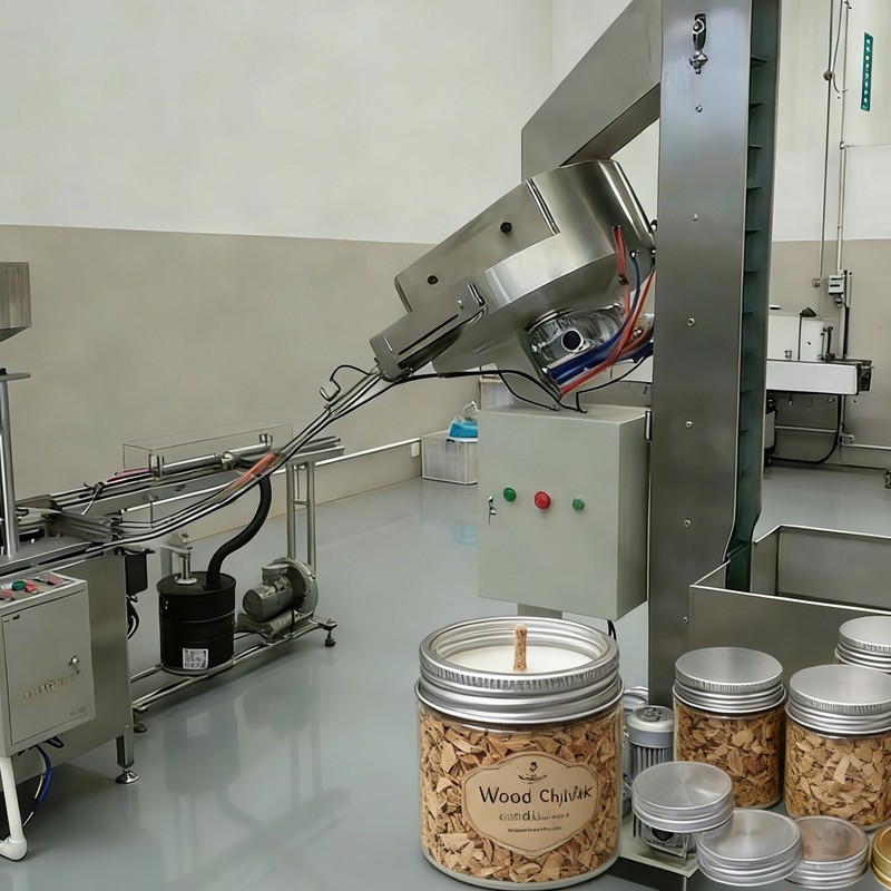 কাঠ চিপ উইক মোমবাতি থ্রেডেড ক্যাপ উত্পাদন লাইন